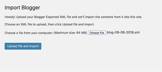 Далее вам нужно нажать на кнопку «Загрузить файл и импортировать», чтобы продолжить